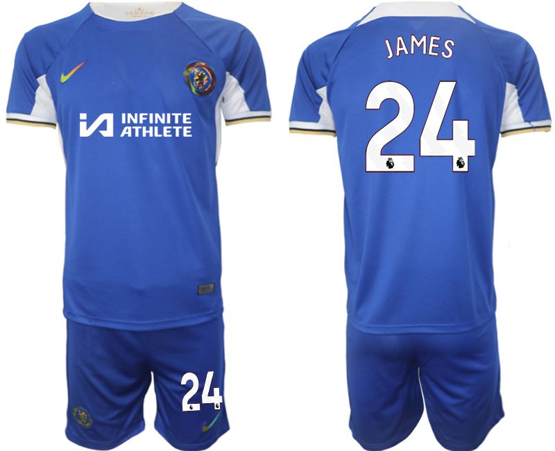 Men 2023-2024 Club Chelsea FC home blue #24 Soccer Jersey